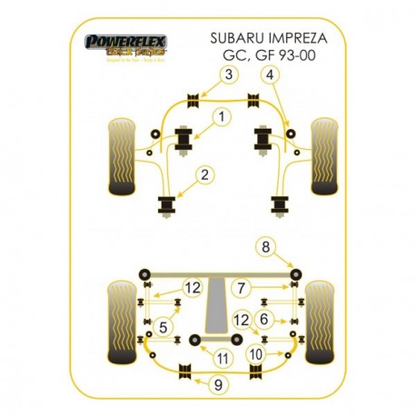 Silent-Bloc Powerflex Black Triangle Arrière Subaru (2 Pièces)