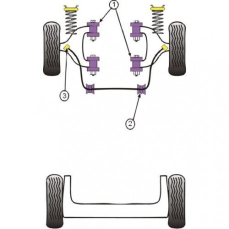 Silent-Bloc Powerflex Barre Anti-Roulis Diamètre 23mm Renault R19 16S (2 Pièces)