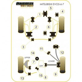 Silent-Bloc Powerflex Black Amortisseur Arrière Mitsubishi Evo 4 / 5 / 6 / 7 (2 Pièces)