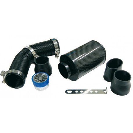 Kit d'Admission Dynamique Universel K-Racing Type Turbine Support en Carbone Filtre Inox