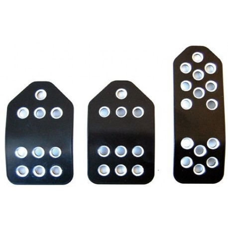 Kit 3 Pédales  Noir / Argent avec Visserie