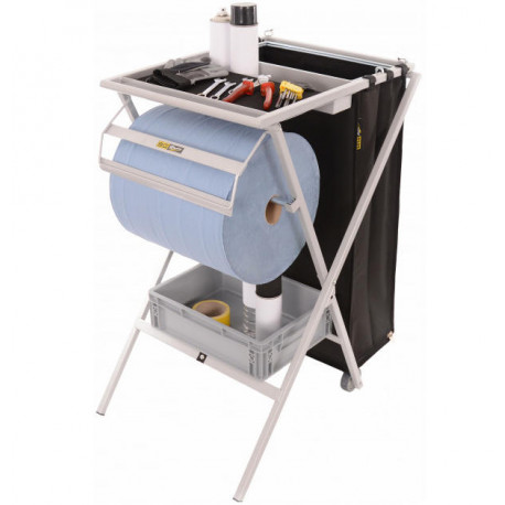 Poste de travail pliable gris 