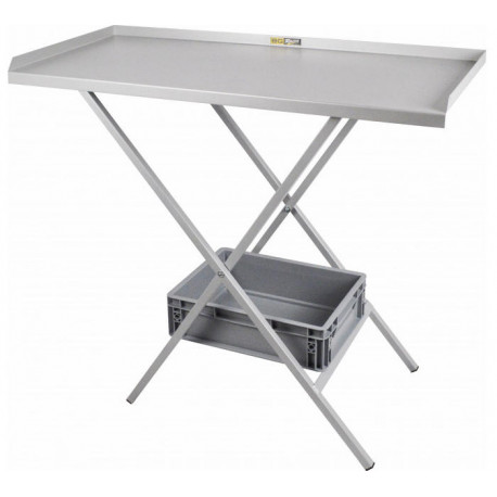 Table acier pliant grise