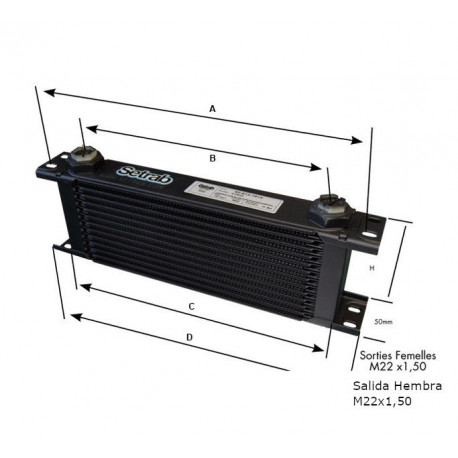 Radiateur Huile Setrab 34 Rangées M22x150