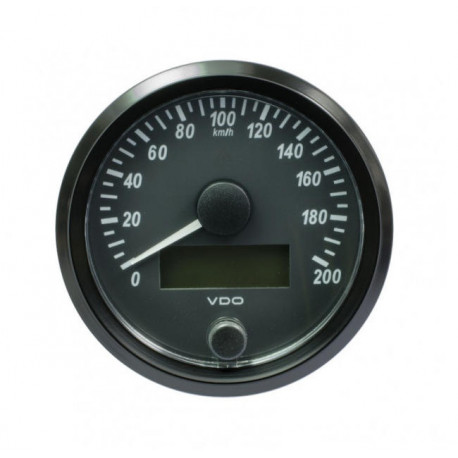 Compteur de vitesse VDO Singleviu Diamètre 80 Fond Noir 200Km/h