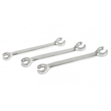 Jeu De 3 Clés à Tuyaux 6 Pans - Tailles 10x12, 13x14, 15x17 Mm - Acier Chrome Vanadium - Pour Freins De Véhicule